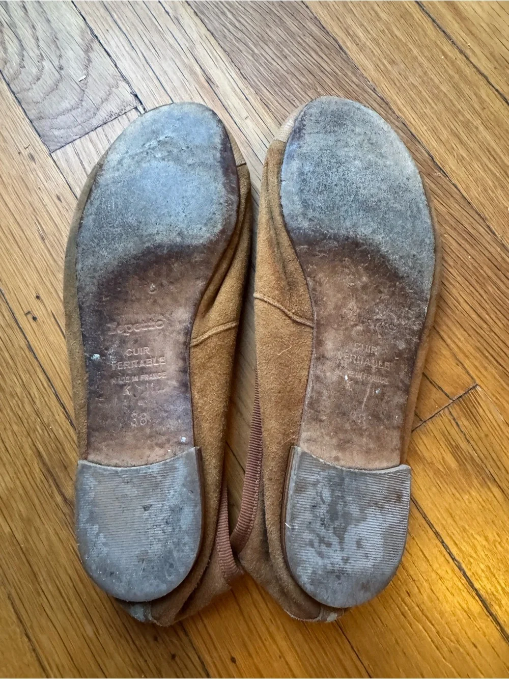 Repetto cendrillon Brown Suede & Leather Ballet Flats